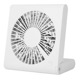Mini Electric Desk Fan USB Rechargeable Low Noise Fan 3 Speed Adjustment Battery Operated Office Travel Desktop Fan w/120¯tatable Bracket (Option: Whiteg)