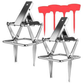 2PCS Easy Setup Mole Scissor Traps Outdoor Reusable Mole Rodent Control Trap Solid Metal Material For Lawn Garden Yard (Option: Pro_gSilver)