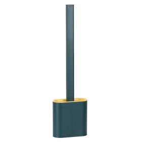Toilet Brush And Holder TPR Bristles Toilet Bowl Cleaner Brush w/ Bendable Head Non-Slip Long Handle Wall Mounted/ilet Cleaner For Bathroom Deep-Cle (Option: Greegn)