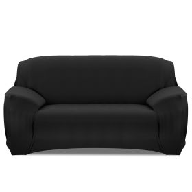 Sofa Cover Printed Stretch Sofa Furniture Cover Soft Sofa Slipcover Polyester Furniture Protector Cover (Option: BLK_3Sg)