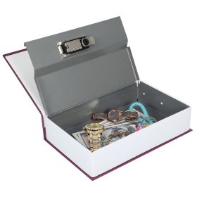 Portable Book Safe with 3-Digit Combination Lock Diversion Safe Money Jewelry Storage Box (Option: Red_S)_ge(Red_S)