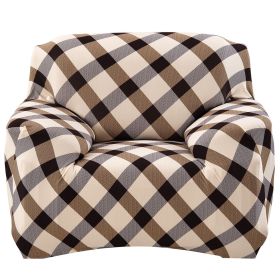 Sofa Cover Printed Stretch Sofa Furniture Cover Soft Sofa Slipcover Polyester Furniture Protector Cover (Option: Chequegr_1S)
